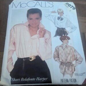MISSES' SHIRTS Vintage McCALL'S 2079 Sewing Pattern Shari BELAFONTE-HARPER UNCUT